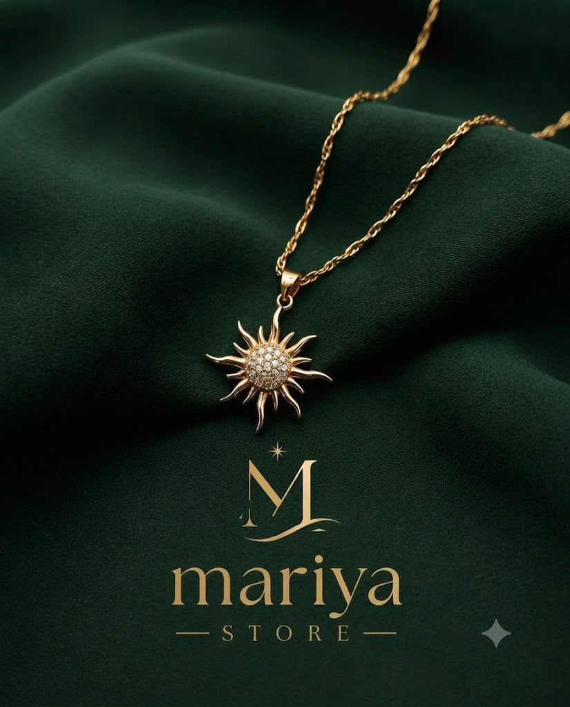 Trendy Sun-Shaped Pendant With Chain