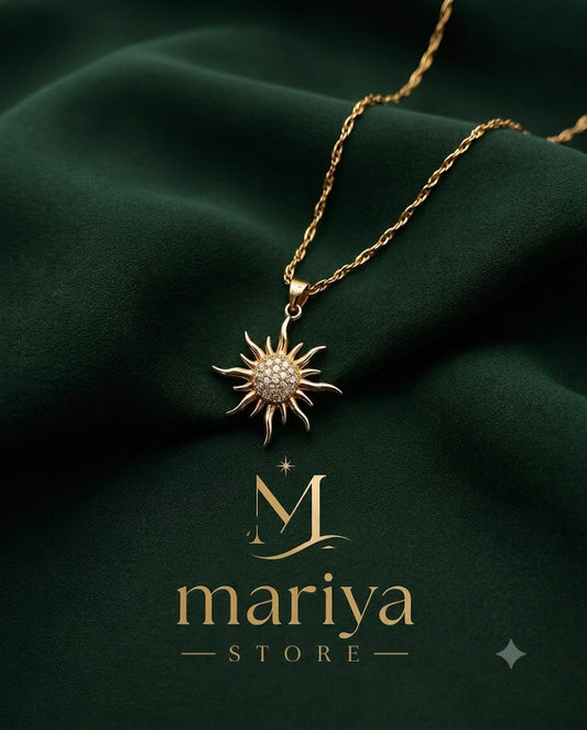 Trendy Sun-Shaped Pendant With Chain